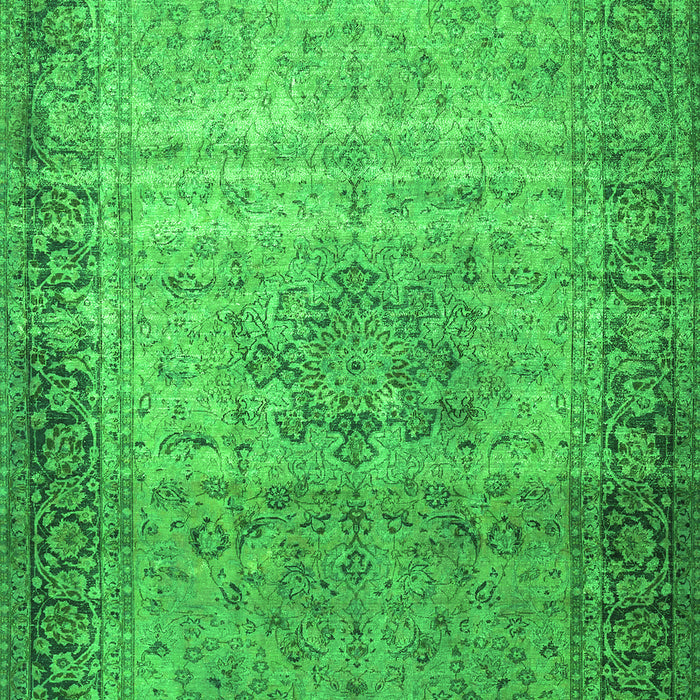 Serging Thickness of Machine Washable Persian Green Traditional Area Rugs, wshtr4318grn