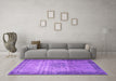 Machine Washable Persian Purple Traditional Area Rugs in a Living Room, wshtr4318pur