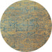 Round Persian Light Blue Traditional Rug, tr4319lblu