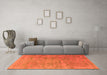 Machine Washable Persian Orange Traditional Area Rugs in a Living Room, wshtr4319org
