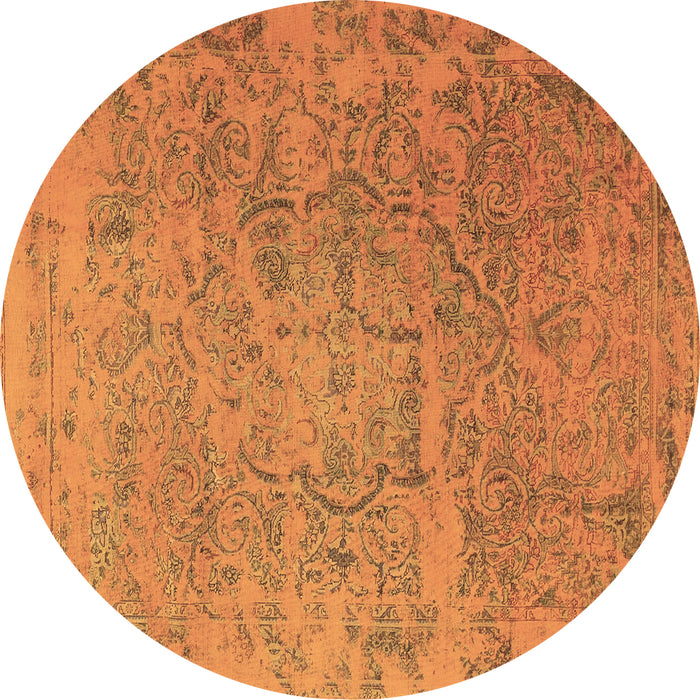 Round Persian Brown Traditional Rug, tr4319brn
