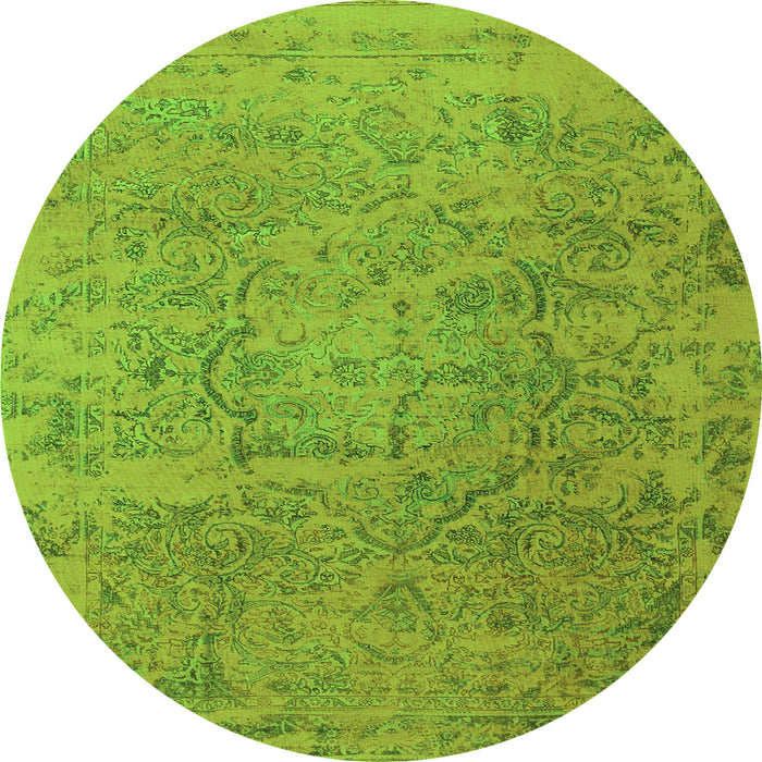 Square Persian Green Traditional Rug, tr4319grn
