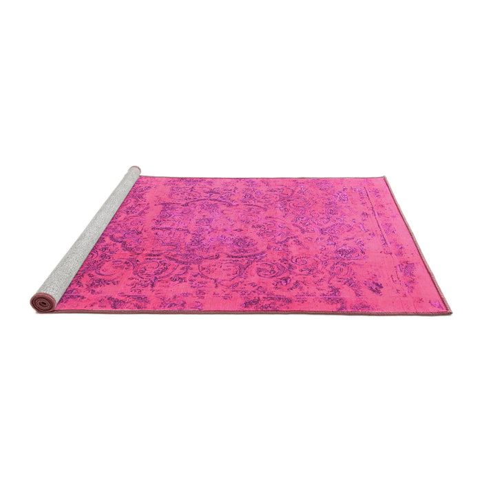 Sideview of Machine Washable Persian Pink Traditional Rug, wshtr4319pnk