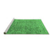 Sideview of Machine Washable Persian Emerald Green Traditional Area Rugs, wshtr4319emgrn