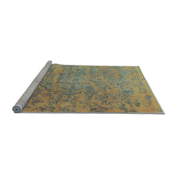 Sideview of Machine Washable Persian Light Blue Traditional Rug, wshtr4319lblu