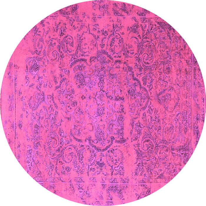 Round Persian Purple Traditional Rug, tr4319pur