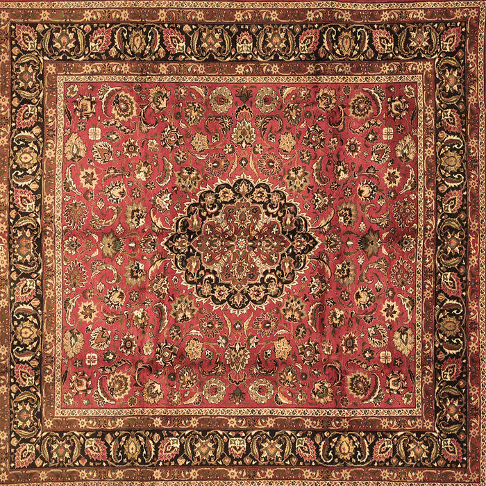 Square Machine Washable Persian Brown Traditional Rug, wshtr431brn