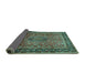 Sideview of Persian Turquoise Traditional Rug, tr431turq