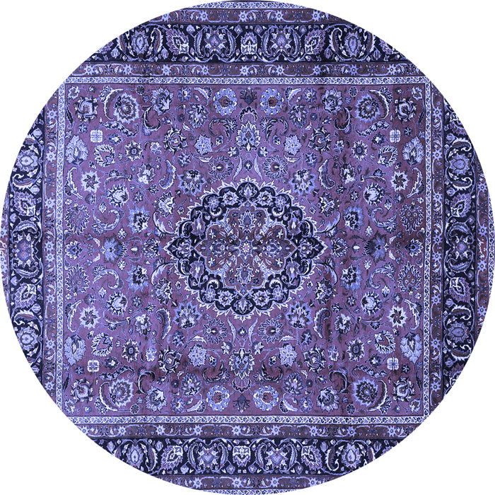 Round Persian Blue Traditional Rug, tr431blu
