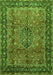 Serging Thickness of Machine Washable Persian Green Traditional Area Rugs, wshtr431grn