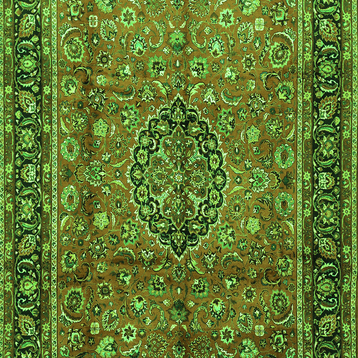 Serging Thickness of Machine Washable Persian Green Traditional Area Rugs, wshtr431grn