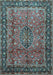 Machine Washable Persian Light Blue Traditional Rug, wshtr431lblu