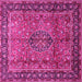 Square Persian Pink Traditional Rug, tr431pnk