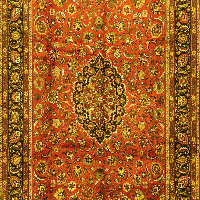 Machine Washable Persian Yellow Traditional Rug, wshtr431yw