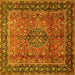 Square Machine Washable Persian Yellow Traditional Rug, wshtr431yw