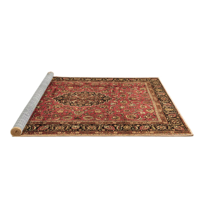 Sideview of Machine Washable Persian Brown Traditional Rug, wshtr431brn
