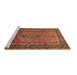 Sideview of Machine Washable Persian Brown Traditional Rug, wshtr431brn