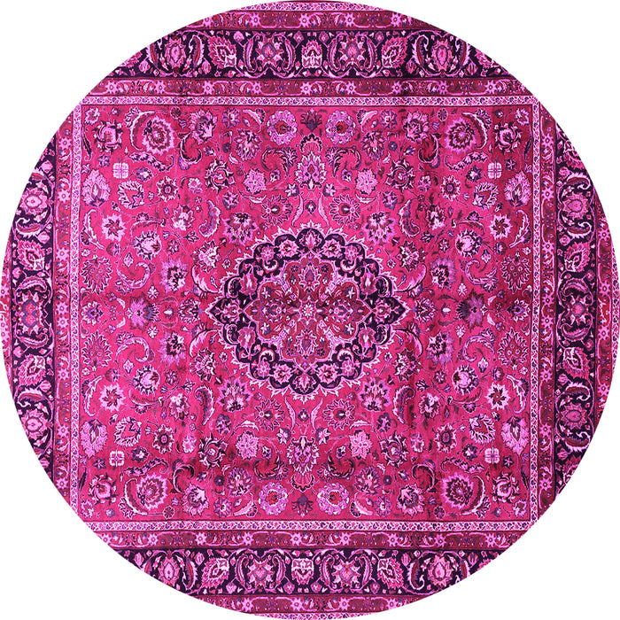 Round Persian Pink Traditional Rug, tr431pnk
