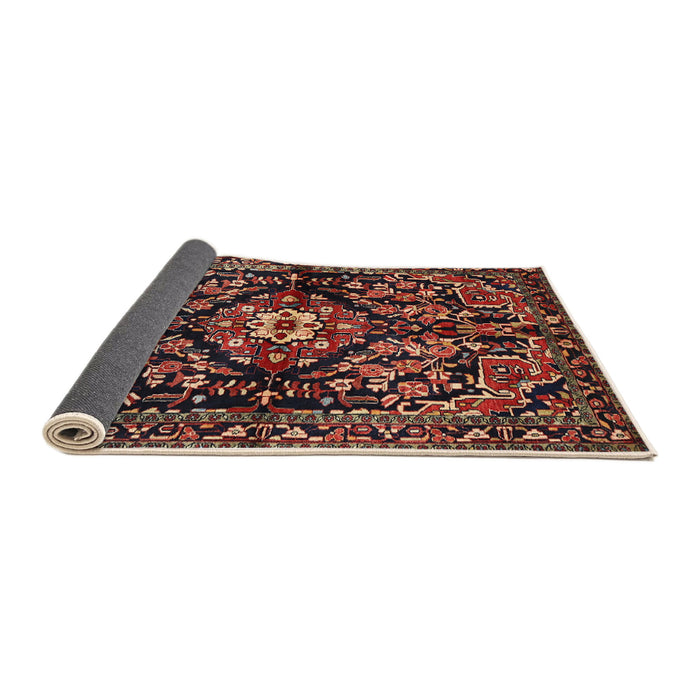 Sideview of Traditional Orange Salmon Pink Persian Rug, tr432