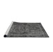 Sideview of Machine Washable Traditional Gunmetal Gray Rug, wshtr4320