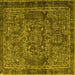 Square Persian Yellow Traditional Rug, tr4320yw