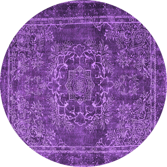 Round Persian Purple Traditional Rug, tr4320pur
