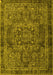 Machine Washable Persian Yellow Traditional Rug, wshtr4320yw