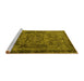 Sideview of Machine Washable Persian Yellow Traditional Rug, wshtr4320yw