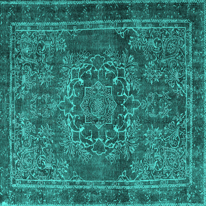 Square Machine Washable Persian Turquoise Traditional Area Rugs, wshtr4320turq
