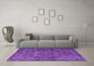 Machine Washable Persian Purple Traditional Area Rugs in a Living Room, wshtr4320pur