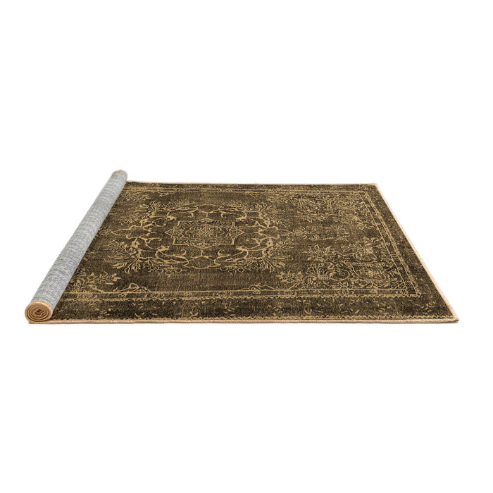 Sideview of Machine Washable Persian Brown Traditional Rug, wshtr4320brn