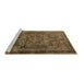 Sideview of Machine Washable Persian Brown Traditional Rug, wshtr4320brn