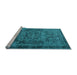 Sideview of Machine Washable Persian Light Blue Traditional Rug, wshtr4320lblu