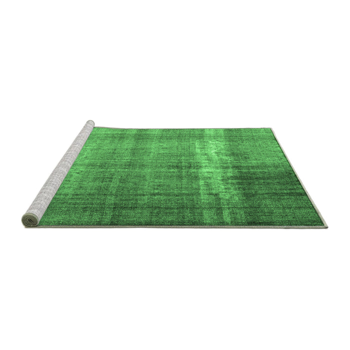 Sideview of Machine Washable Persian Emerald Green Traditional Area Rugs, wshtr4321emgrn