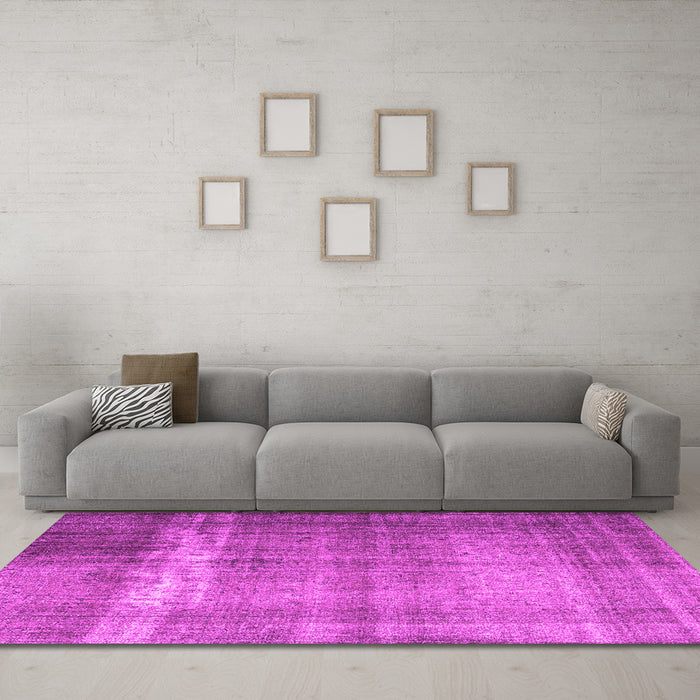 Machine Washable Persian Pink Traditional Rug in a Living Room, wshtr4321pnk