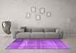 Machine Washable Persian Purple Traditional Area Rugs in a Living Room, wshtr4321pur