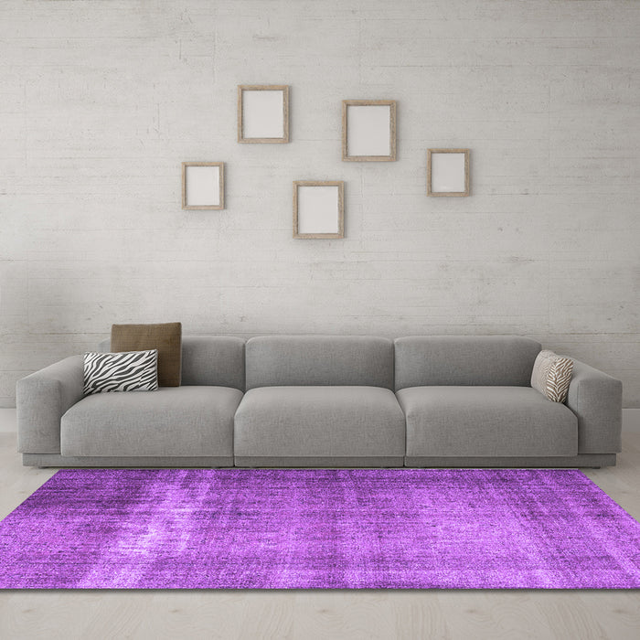 Machine Washable Persian Purple Traditional Area Rugs in a Living Room, wshtr4321pur