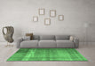 Machine Washable Persian Emerald Green Traditional Area Rugs in a Living Room,, wshtr4321emgrn