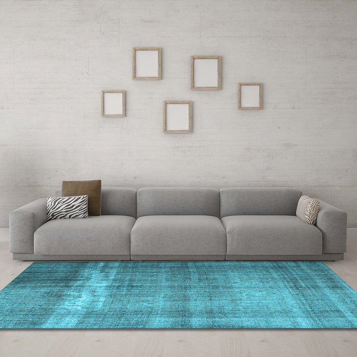 Machine Washable Persian Light Blue Traditional Rug in a Living Room, wshtr4321lblu