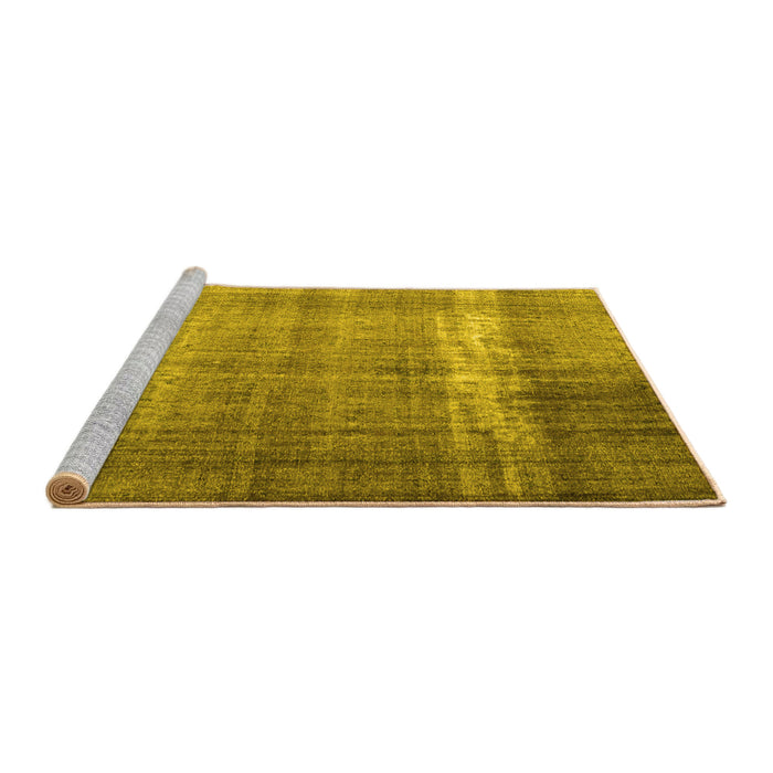 Sideview of Machine Washable Persian Yellow Traditional Rug, wshtr4321yw