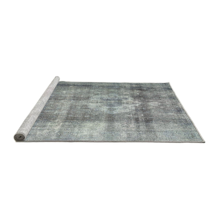 Sideview of Machine Washable Traditional Grey Gray Rug, wshtr4322