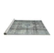 Sideview of Machine Washable Traditional Grey Gray Rug, wshtr4322