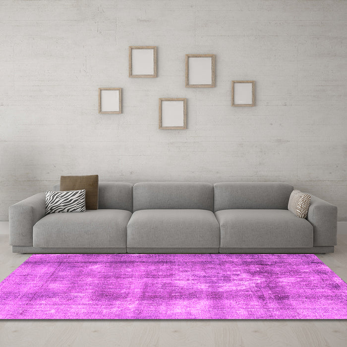 Machine Washable Persian Pink Traditional Rug in a Living Room, wshtr4322pnk