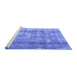 Sideview of Machine Washable Persian Blue Traditional Rug, wshtr4322blu