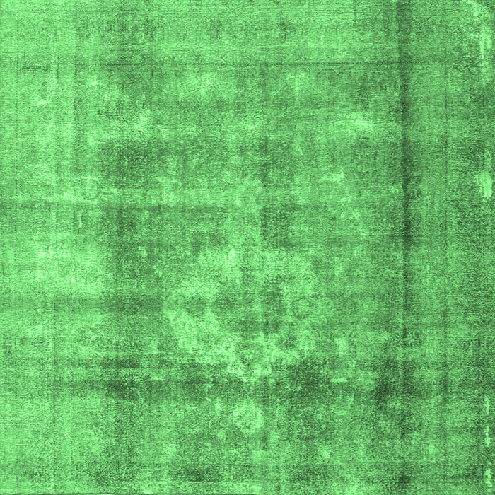 Square Machine Washable Persian Emerald Green Traditional Area Rugs, wshtr4322emgrn