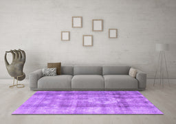 Machine Washable Persian Purple Traditional Area Rugs in a Living Room, wshtr4322pur