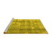 Sideview of Machine Washable Persian Yellow Traditional Rug, wshtr4322yw