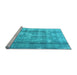 Sideview of Machine Washable Persian Light Blue Traditional Rug, wshtr4322lblu