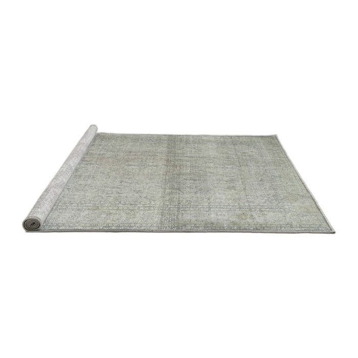 Sideview of Machine Washable Traditional Dark Gray Rug, wshtr4323