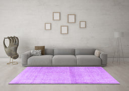 Machine Washable Persian Purple Traditional Area Rugs in a Living Room, wshtr4323pur
